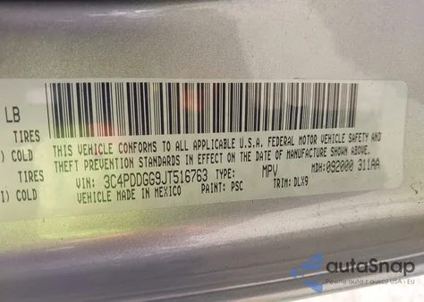 2018 Dodge Journey Crossroad Awd из США, поврежденный, VIN 3C4PDDGG9JT516763